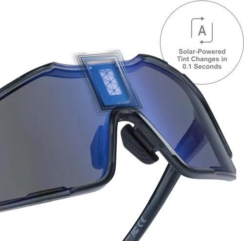 Miniatura 2 de CHAMELO Falcon Smart Sports Sunglasses with Instant Automatic Tint Adjustment, Solar-Powered, IP68 Waterproof