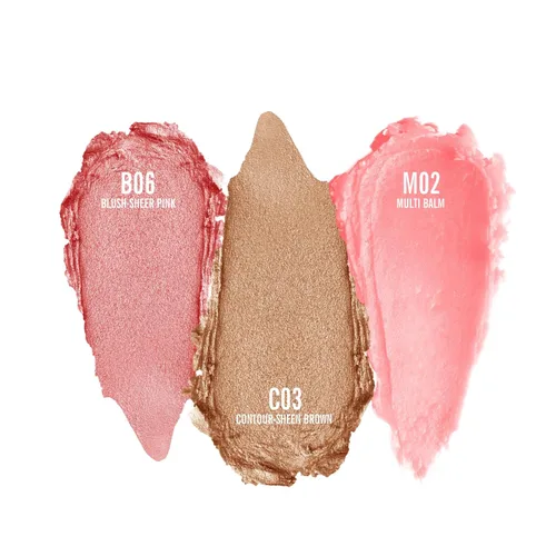 Miniatura 3 de KIMUSE Trío de Barras Múltiples para Maquillaje Facial, Barra de Rubor en Crema para Mejillas y Labios, Barra de Contorno e Iluminador de Maquillaje