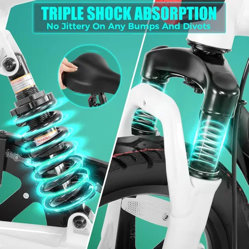 Miniatura 7 de ANCHEER Bicicleta eléctrica plegable para adultos, bicicleta eléctrica de 374 Wh, bicicletas eléctricas de 20 MPH, bicicleta eléctrica plegable