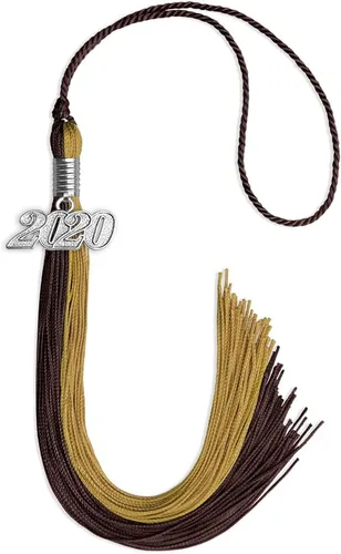 Miniatura 164 de Endea Graduation Borla de doble color con gota de fecha plateada (negro/oro antiguo, 2025)