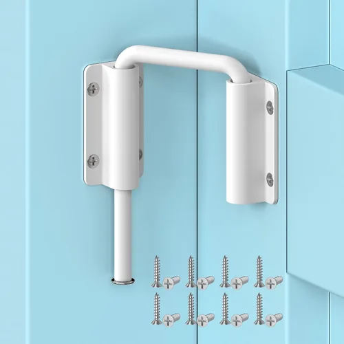Miniatura 9 de Cerradura de puerta corredera con asa mejorada, cerradura multi-ángulo en forma de U de 2.38" para puerta corredera de granero de 90/180 grados, 1
