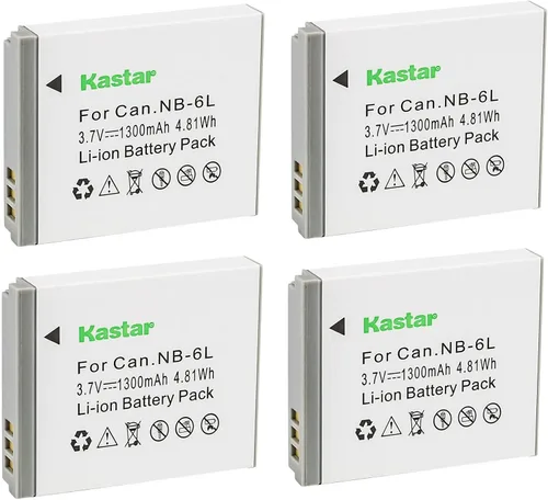Miniatura 6 de Kastar Paquete de 1 batería NB-6L de 3.7 V 1300 mAh de repuesto para Canon Canon NB-6L NB6L, NB-6LH NB6LH, cargador Canon CB-2LY, Canon IXUS 85 es