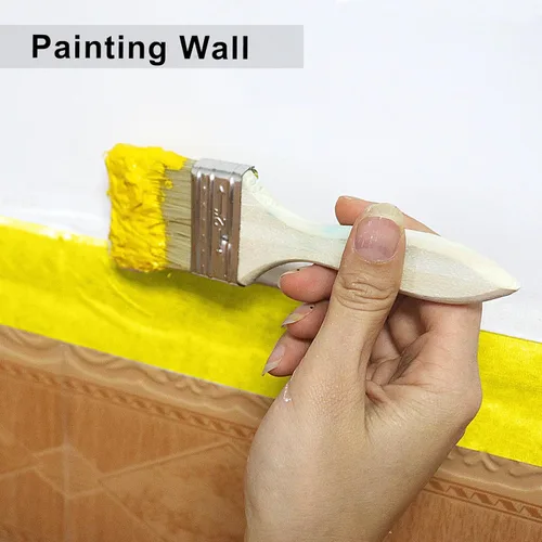 Miniatura 8 de BOMEI PACK Paquete de 4 cintas amarillas para pintores de 2 pulgadas de ancho, cinta adhesiva amarilla mediana de 2 pulgadas x 55 yardas