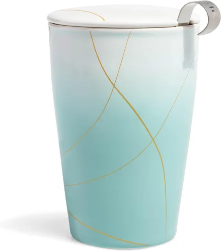 Miniatura 8 de Tea Forté KATI taza de cerámica con infusor de té y tapa. Infusor de té en hebras, diseño de flor de loto Lotus Blossom