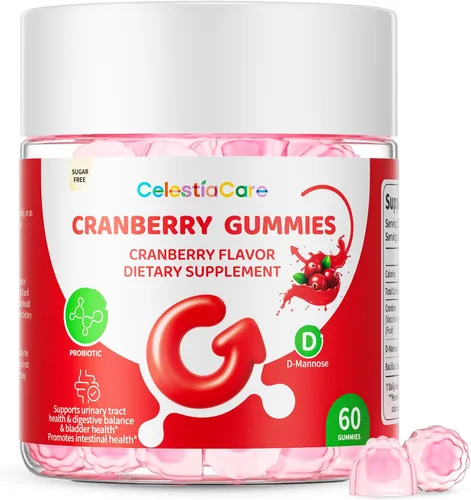 Gomitas de arándanos con probióticos y D-manosa para mujeres y hombres - Salud de la vejiga y el tracto urinario, apoyo digestivo e inmunológico,