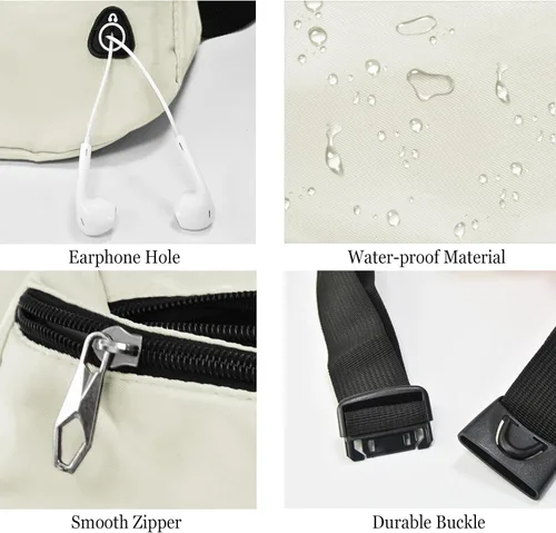 Miniatura 3 de Riñonera para mujeres y hombres, riñonera con correa para el cuerpo resistente al agua, bolsa de cintura deportiva, bolsa de cinturón para viajes
