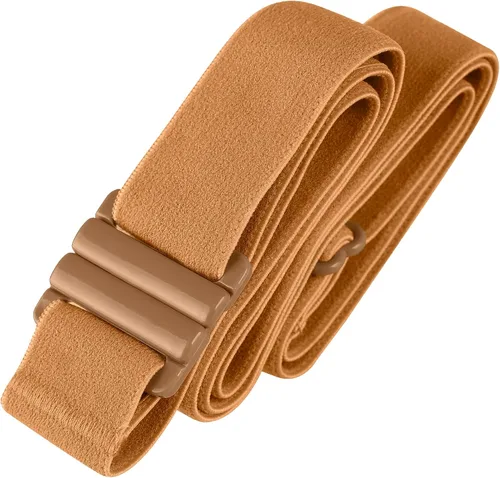 Miniatura 42 de Cinturón elástico ajustable – Cinturones para mujer, cinturón de cintura antideslizante, sin mostrar hebilla plana para mujer