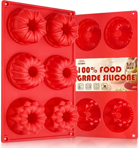 Miniatura 11 de Moldes de bomba de cacao para chocolate caliente, silicona hemisferio de 2.5 pulgadas, paquete de 3, molde semicircular, 6 cavidades, circular, sin