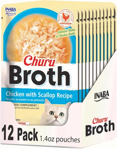 Miniatura 14 de INABA Caldo Churu para gatos, bolsa de guarnición, 1.4 onzas por bolsa, 12 bolsas, receta de pollo con salmón