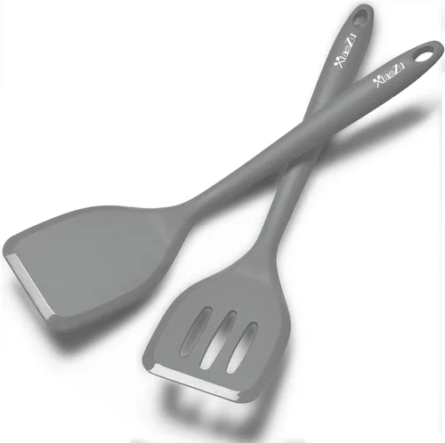 Juego de espátulas de silicona con diseño de una pieza sin costuras, resistentes al calor, espátulas de goma antiadherentes para hornear y cocinar,
