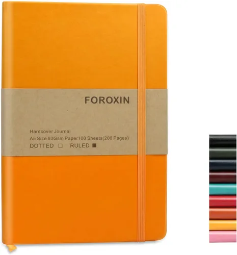 Miniatura 14 de Cuaderno de diario en blanco, negro, 160 páginas, tamaño mediano de 8.3 x 5.7 pulgadas, papel grueso de 3.53 oz/m², tapa dura