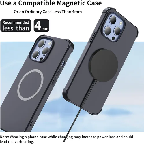 Miniatura 6 de Cargador inalámbrico portátil magnético de 15 W, almohadilla de carga rápida para iPhone 16/15/14/13/12 Series y AirPods 2 3 Pro, cargador rápido