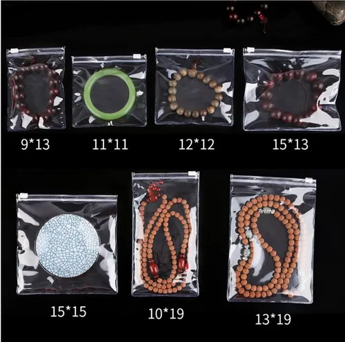 Miniatura 2 de Paquete de 50 bolsas de PVC autoselladas con cierre de cremallera, bolsa transparente antioxidación, prevención de deslustre, bolsa sellada pequeña
