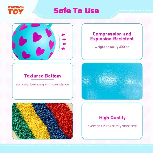 Miniatura 3 de Bola de tolva, bola hinchable de 15 pulgadas con asa, corazón rosa, juguetes para niñas, divertido juego activo en interiores, juguetes inflables