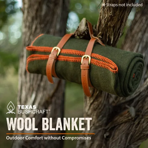 Miniatura 2 de Texas Bushcraft Manta de Lana Merino para Acampar, Senderismo y Excursionismo - Manta de Campamento para Coche Resistente al Agua y al Fuego