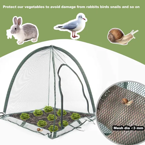 Miniatura 4 de Funda de red de jardinería emergente, 36 x 36 x 39 pulgadas, paquete de 2, cubierta protectora de plagas para verduras, frutas, red de jardinería