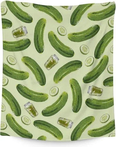 Miniatura 15 de Manta Pickle para niñas, niños, acogedora, cálida, de 30 x 40 pulgadas, manta de tamaño regazo para sofá, silla, manta verde divertida y mullida