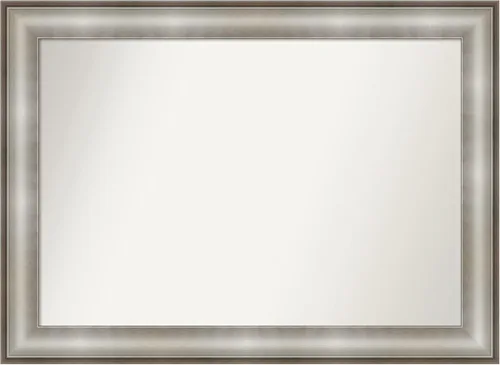 Miniatura 341 de Amanti Art Espejo de baño plateado para sobre fregadero, 28 x 47 pulgadas, espejo rectangular de plata imperial, marco de madera tradicional de gran