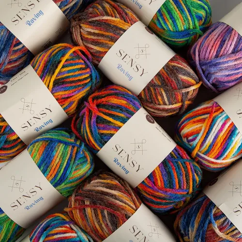 Miniatura 6 de Sensy Roving - Ovillo de lana multicolor, 3.5 onzas, 132 yardas, calibre 5, voluminoso (otoño)