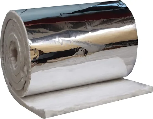 Miniatura 12 de SIMOND STORE Manta de fibra de cerámica con revestimiento de papel de aluminio, densidad 8#, 1/2" x 24" x 12.5', 2400F, manta de aislamiento de alta
