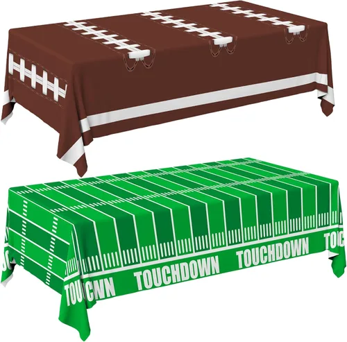 Gatherfun Decoraciones de Fiesta de Fútbol Americano Mantel Desechable de Plástico Cubierta de Mesa Touchdown para Decoración de Cumpleaños Fiesta