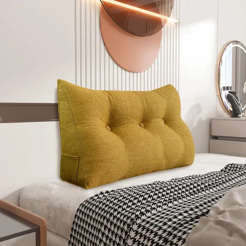 Miniatura 30 de Almohada de cuña pequeña para cabecero; almohada para leer, para sentarse en la cama, almohada triangular de respaldo para adultos, almohada