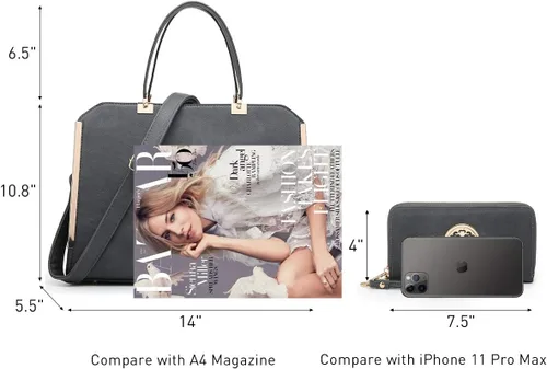 Miniatura 4 de Dasein Women Purses and Handbags Top Handle Satchel Bags Large Shoulder Work Bag Tote with Wallet