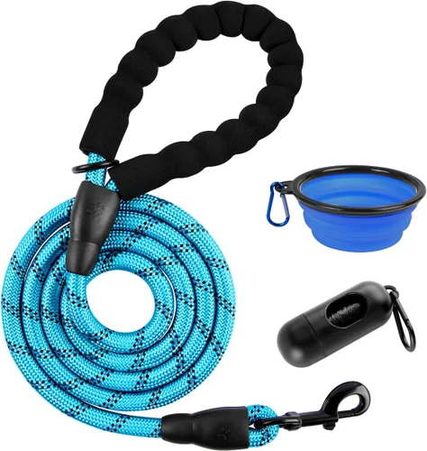 Miniatura 43 de BARKBAY Correas de perro para perros grandes, correa resistente de 4/5/6 pies con cómodo mango acolchado e hilos altamente reflectantes para perros