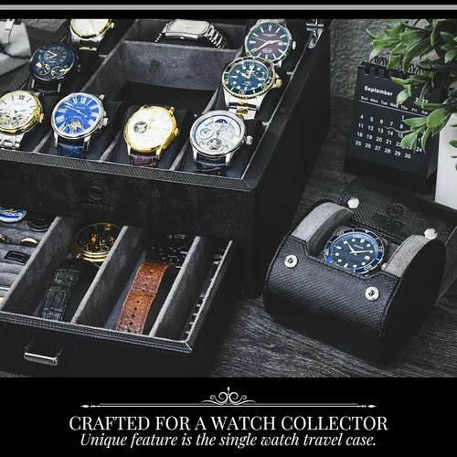 Miniatura 4 de Organizador de caja de reloj con estuche de viaje y almacenamiento formal de accesorios