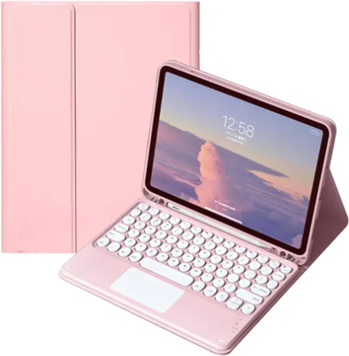 Miniatura 10 de Funda de teclado con panel táctil para Galaxy Tab A8 de 10.5 pulgadas 2022 (SM-X200/X205/X207), funda de teclado inteligente delgada con lindo