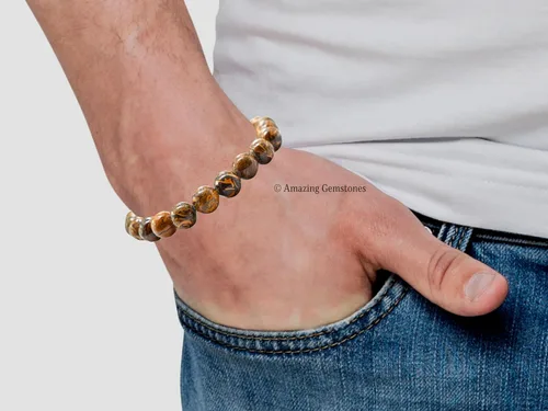 Miniatura 68 de Amazing Gemstone Pulsera de cristal para mujeres y hombres, pulsera de cristal curativo de protección, pulsera elástica con cuentas de piedras
