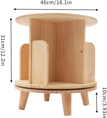 Miniatura 3 de Estantería giratoria, estantería giratoria, organizador apilable, estantería giratoria, estantería redonda, estante para libros para dormitorio