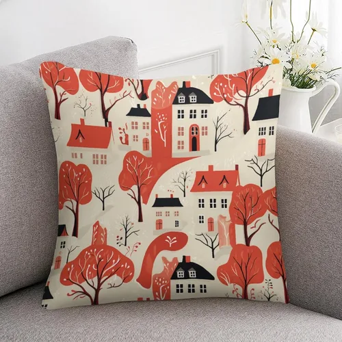 Miniatura 7 de Fundas de almohada cuadradas de satén rústico de dibujos animados con cremallera de 16 x 16 pulgadas, fundas de almohada para sofá, muebles