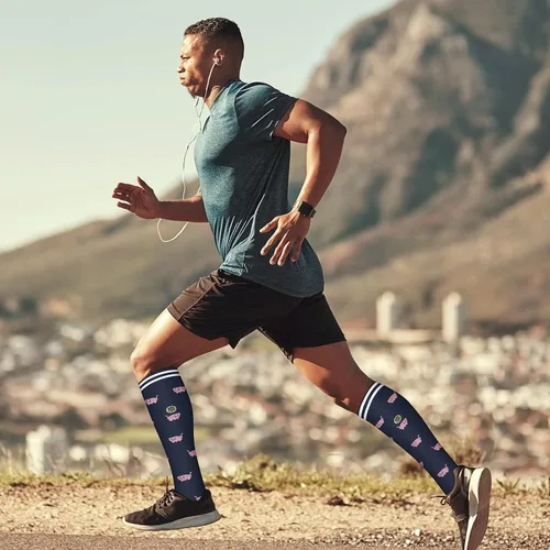 Miniatura 3 de Calcetines de compresión para mujeres y hombres (6 pares) 15-20 mmHg son para atletismo, correr, montar, viajar, enfermería médica, mejor apoyo