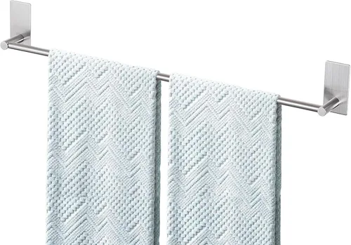 Miniatura 11 de Songtec Barra de Toalla Dorada de 16 Pulgadas, Soporte de Toalla Adhesivo para Baño Sin Taladro, Soporte de Toalla con Montaje de Cinta de Adhesión