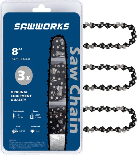 Miniatura 15 de Paquete de 3 cadenas de motosierra de 18 pulgadas, paso de 0.325", calibre de 0.058", 72 eslabones de transmisión para X-Cut S35G Husqvarna 543XP