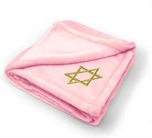 Miniatura 7 de Fastasticdeals Ropa de cama de bebé para niños y niñas, diseño de estrella de David Jewish B poliéster Texto y nombre personalizados rosa aquí