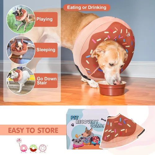 Miniatura 7 de BEAUTYZOO Alternativa al cono para perro después de la cirugía para perros grandes, medianos y pequeños, collar de cono inflable suave para perros
