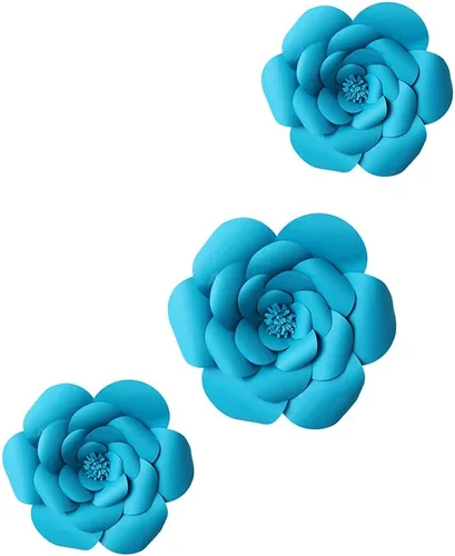 Miniatura 15 de N/C 3 piezas de flores de papel para fiesta, flores de papel para fondo de boda, decoración DIY hecha a mano para fondo de boda, decoración de pared