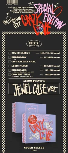 ITZY - Crazy in Love Edición Especial (JEWELCASE ver.) Álbum+CulturaRegalo coreano (pegatinas decorativas, tarjetas fotográficas de doble cara).