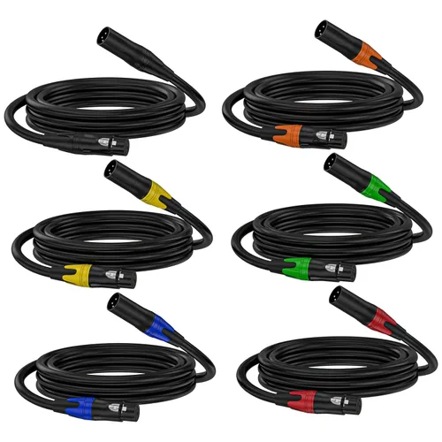Miniatura 10 de XLR - Cable de extensión de micrófono macho a hembra recto, cable equilibrado macho a hembra recto de 90 grados, cable equilibrado de 3 pines a 3