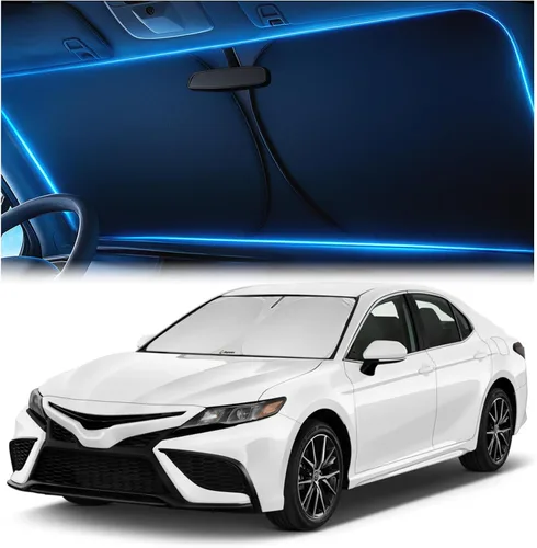Miniatura 26 de Parasol para parabrisas para Honda Civic 2022 2023 2024 2025 2026 – Tecnología innovadora sin paso de luz, recorte para espejo, bloquea el 99%