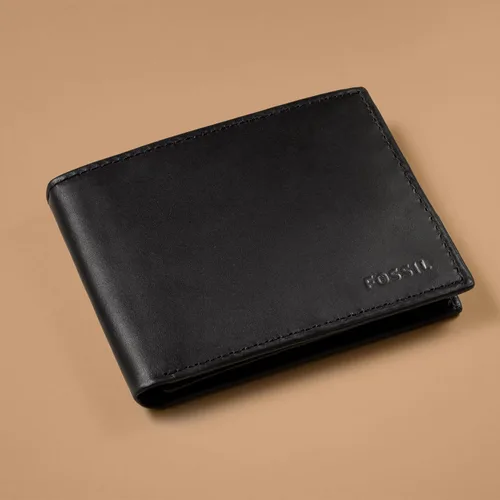 Miniatura 16 de Fossil Derrick - Cartera plegable de piel con bloqueo RFID y ventana de identificación abatible para hombre