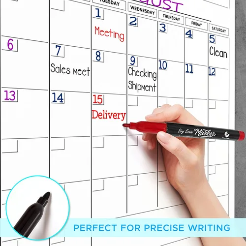 Miniatura 4 de Calendario grande de pizarra blanca de 36 x 48 pulgadas, calendario de borrado en seco para pared, calendario de pared grande de borrado en seco