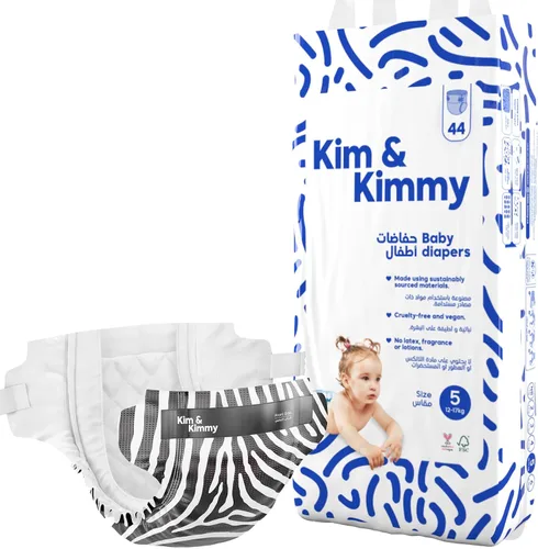 Miniatura 25 de Kim & Kimmy Pañales ecológicos, recién nacidos, hasta 11 libras, 32 pañales – Protección contra fugas de 12 horas, sin erupciones, hipoalergénicos