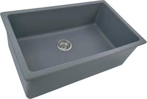 Miniatura 11 de Ruvati RVL2420BK - Fregadero de cocina de montaje inferior/empotrado de arcilla refractaria de 24 pulgadas - negro brillante