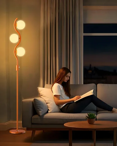 Miniatura 13 de Lightdot Lámpara de pie rosa regulable de 60 pulgadas, lámparas de pie de mediados de siglo con 3 bombillas G9 de 3000 K de color blanco cálido, 3