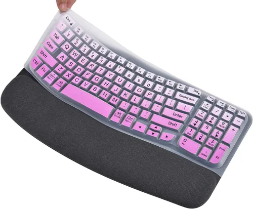Miniatura 14 de Logitech Wave Keys MK670 Combo - Funda para teclado Logitech Wave Keys, funda protectora ergonómica inalámbrica para teclado, accesorios de piel