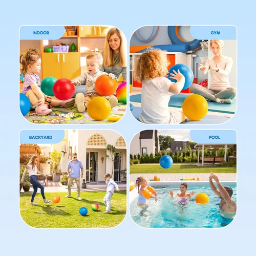 Miniatura 3 de EVERICH - Pelotas de kickball, 6 o 12 unidades de bolas de dodgeballs de 8.5 pulgadas para niños y adultos al aire libre en interiores, 4 bolas