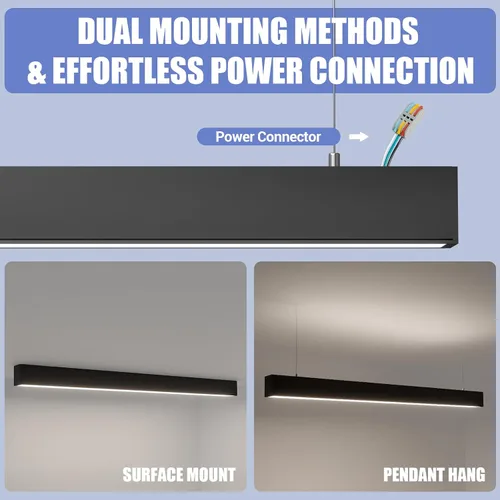 Miniatura 7 de Luz lineal LED de 4 pies, luz arriba y abajo de 50/45/40/35/30W, CCT de 3000/4000/5000K, luminarias lineales comerciales y residenciales